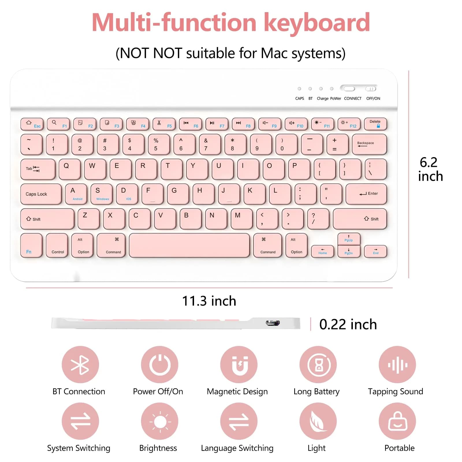 aMZCaSE iPad Pro 13-inch Case with Keyboard (M5/M4) 2025/2024, Detachable Bluetooth Keyboard Folio with Pencil Holder, Light Pink - view 7