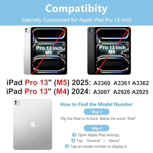 aMZCaSE for iPad Pro 13 inch Case with Keyboard (M5/M4) 2025/2024, Detachable Folio Stand Cover | Light Blue thumbnail 2