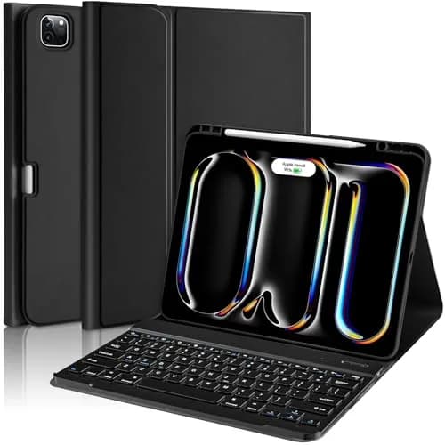 aMZCaSE Magnetic Keyboard Case for iPad Pro 13" (M5/M4) 2024-2025 | Detachable Folio with Pencil Holder thumbnail 1