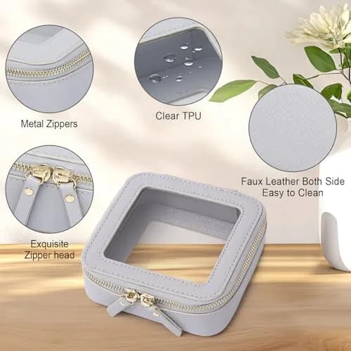Pinkmik Clear Makeup Bag Set (M+MINI) — TSA Approved Travel Case with Zipper thumbnail 5