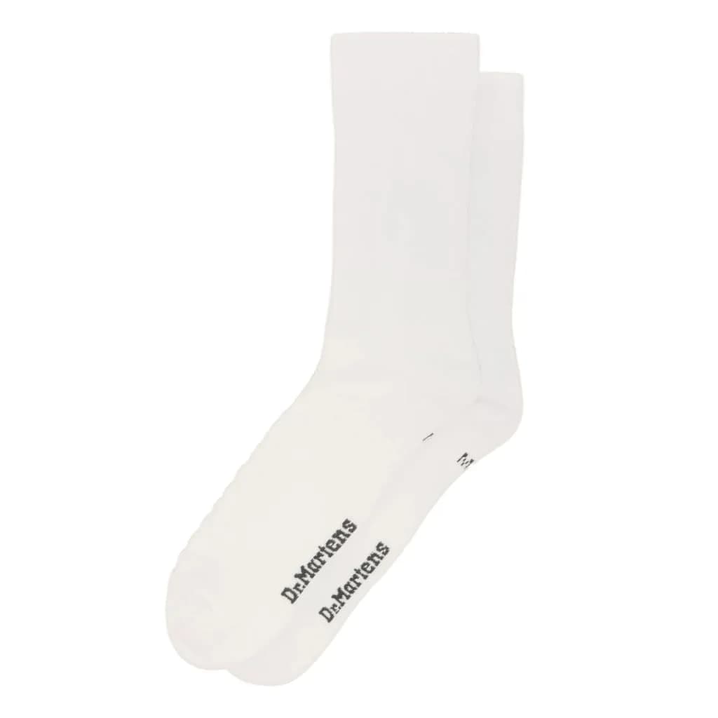 Dr. Martens Unisex Double Doc Sock, White Organic Cotton Blend, M/L | Casual Crew Socks