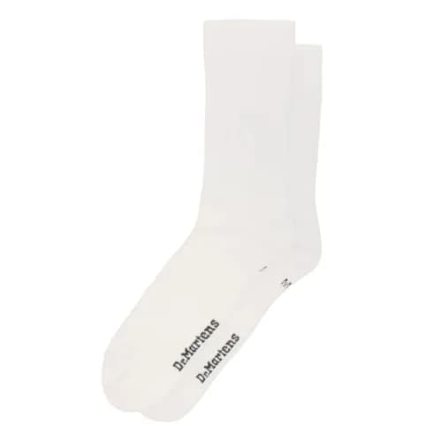 Dr. Martens Unisex Double Doc Sock, White Organic Cotton Blend, M/L | Casual Crew Socks thumbnail 1