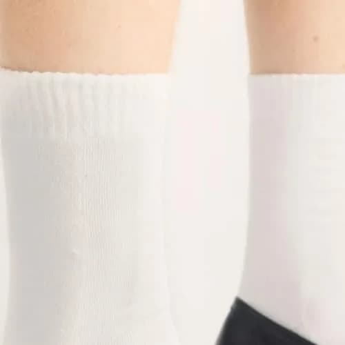 Dr. Martens Unisex Double Doc Sock, White Organic Cotton Blend, M/L | Casual Crew Socks thumbnail 2