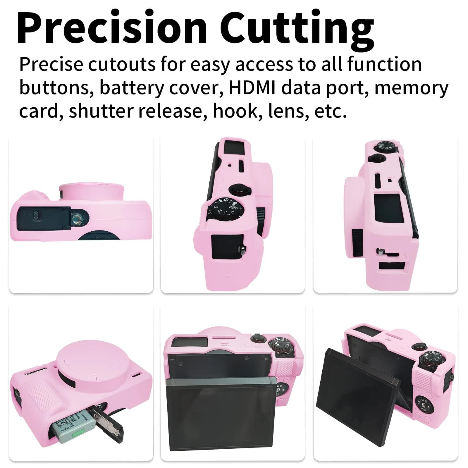 Easy Hood Pink Silicone Camera Case for Canon G7X Mark III | 4.9cm x 14.5cm x 6.5cm - view 2