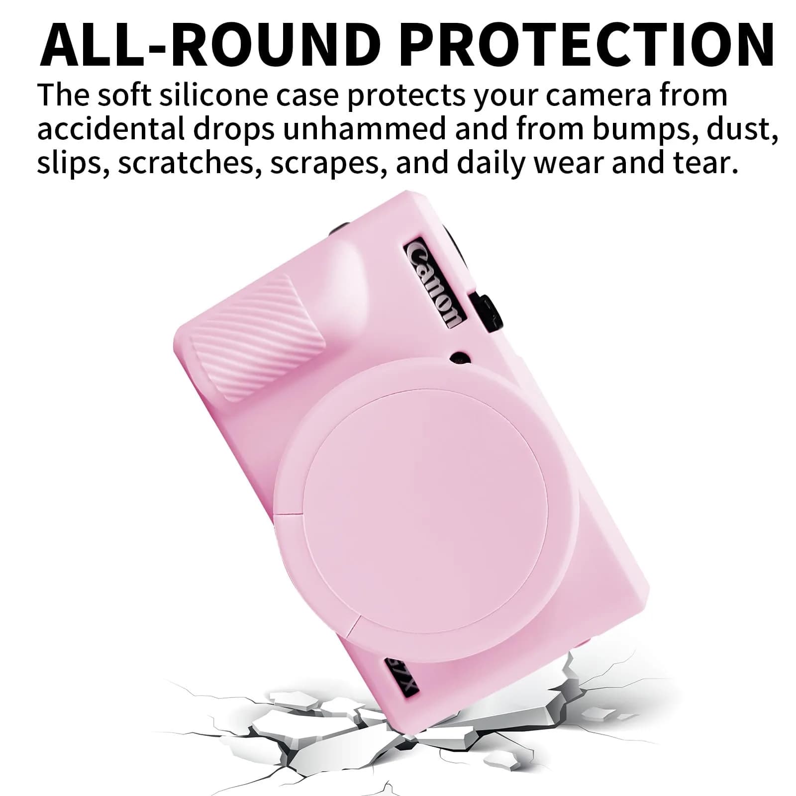 Easy Hood Pink Silicone Camera Case for Canon G7X Mark III | 4.9cm x 14.5cm x 6.5cm - view 4