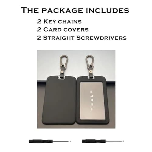 TANDRIVE Key Card Holder Case for Tesla Model 3/Y, Cybertruck, Rivian | 2-Pack Silicone Protector with Keychains thumbnail 6