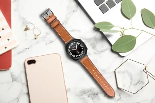 Olytop Leather Watch Band for Samsung Galaxy Watch Ultra 2/1 47mm | Fits 5.9"-8.1" Wrists thumbnail 5