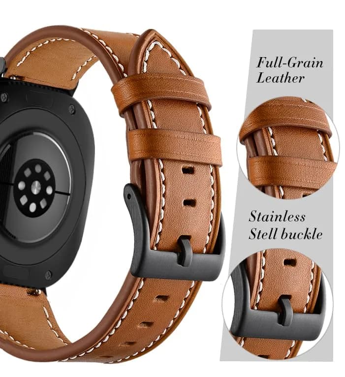Olytop Leather Watch Band for Samsung Galaxy Watch Ultra 2/1 47mm | Fits 5.9"-8.1" Wrists thumbnail 3