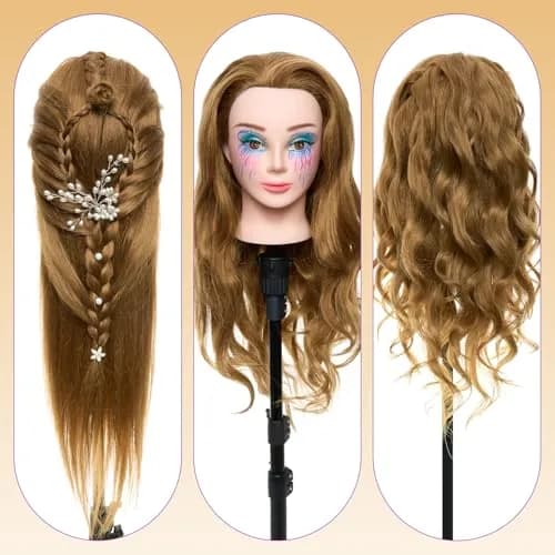 Neverland Beauty & Health 28" Mannequin Head with 80% Real Human Hair for Makeup Practice Head | Salon & Training Tool thumbnail 6