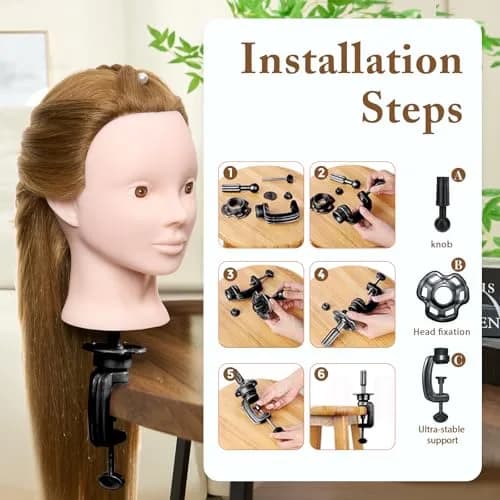 Neverland Beauty & Health 28" Mannequin Head with 80% Real Human Hair for Makeup Practice Head | Salon & Training Tool thumbnail 7