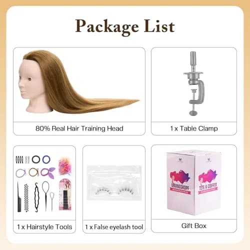 Neverland Beauty & Health 28" Mannequin Head with 80% Real Human Hair for Makeup Practice Head | Salon & Training Tool thumbnail 8
