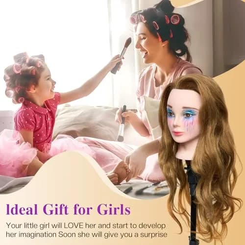 Neverland Beauty & Health 28" Mannequin Head with 80% Real Human Hair for Makeup Practice Head | Salon & Training Tool thumbnail 9