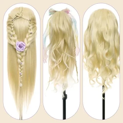 Neverland Beauty & Health 28" Mannequin Head with 80% Real Human Hair | Salon-Grade Practice Head for Hair Styling (70-120 chars) thumbnail 5