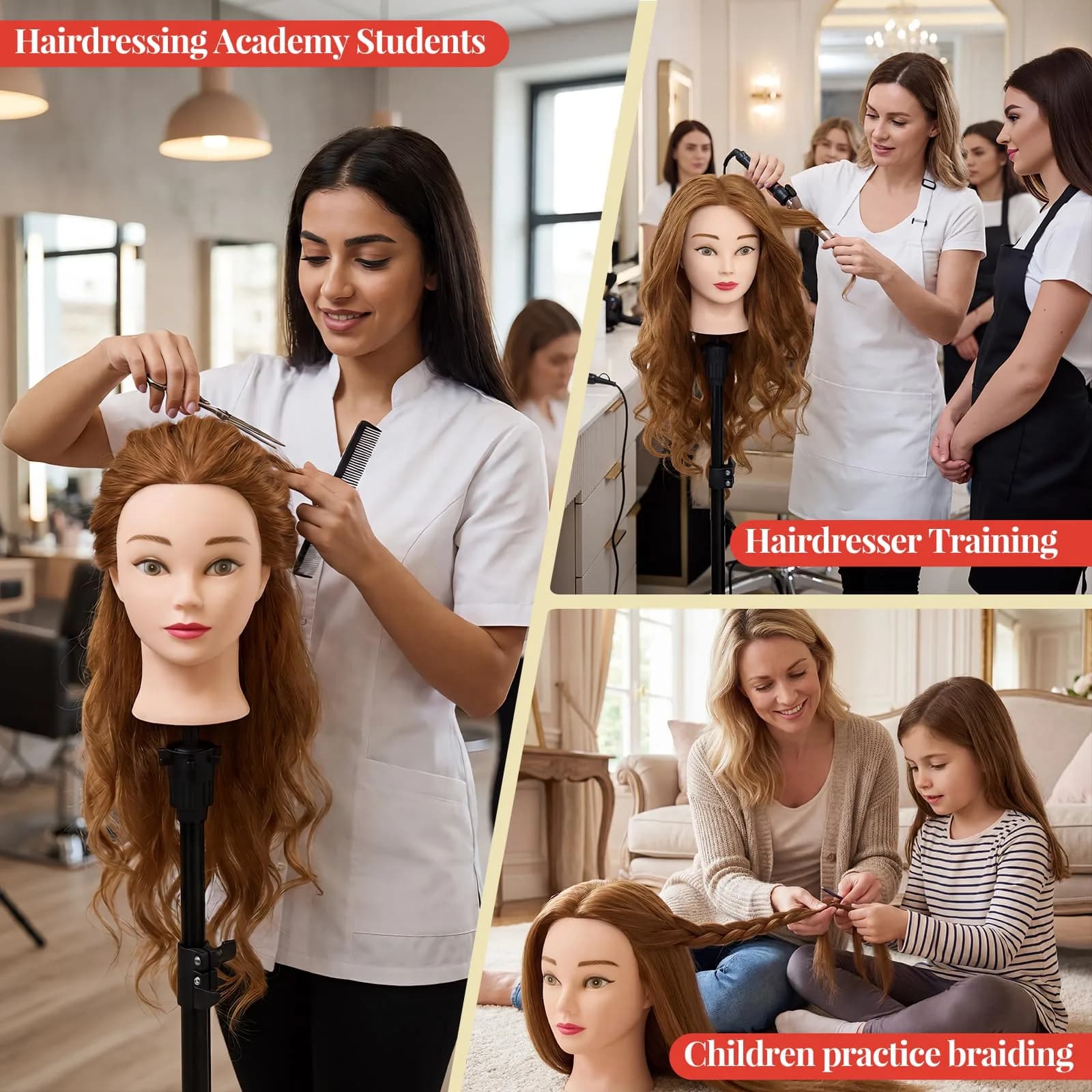 Neverland Beauty & Health Mannequin Head with 80% Human Hair 26 Inch | Salon & Cosmetology Practice thumbnail 6