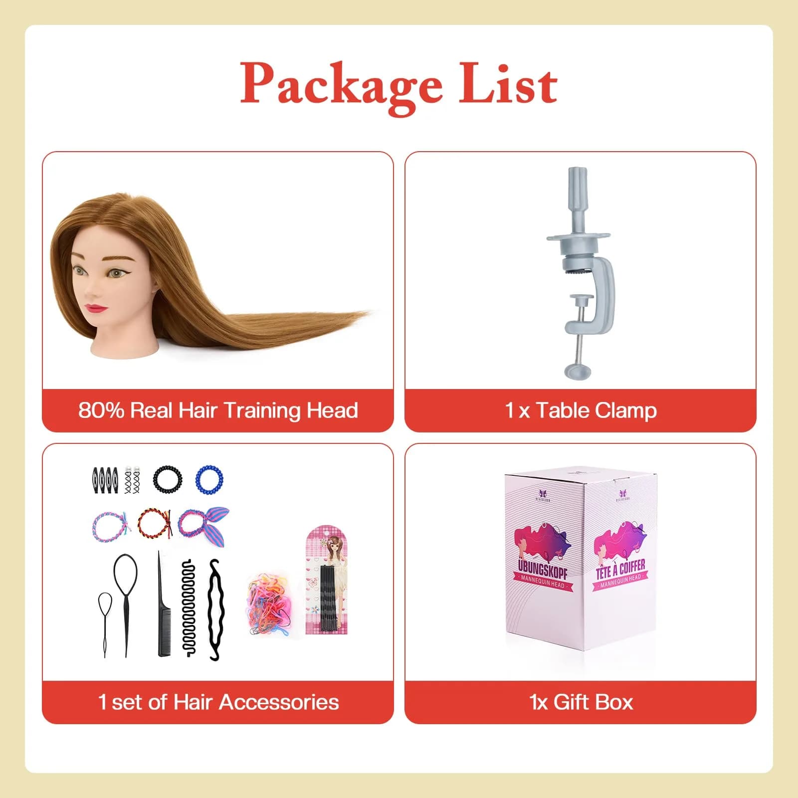 Neverland Beauty & Health Mannequin Head with 80% Human Hair 26 Inch | Salon & Cosmetology Practice thumbnail 8