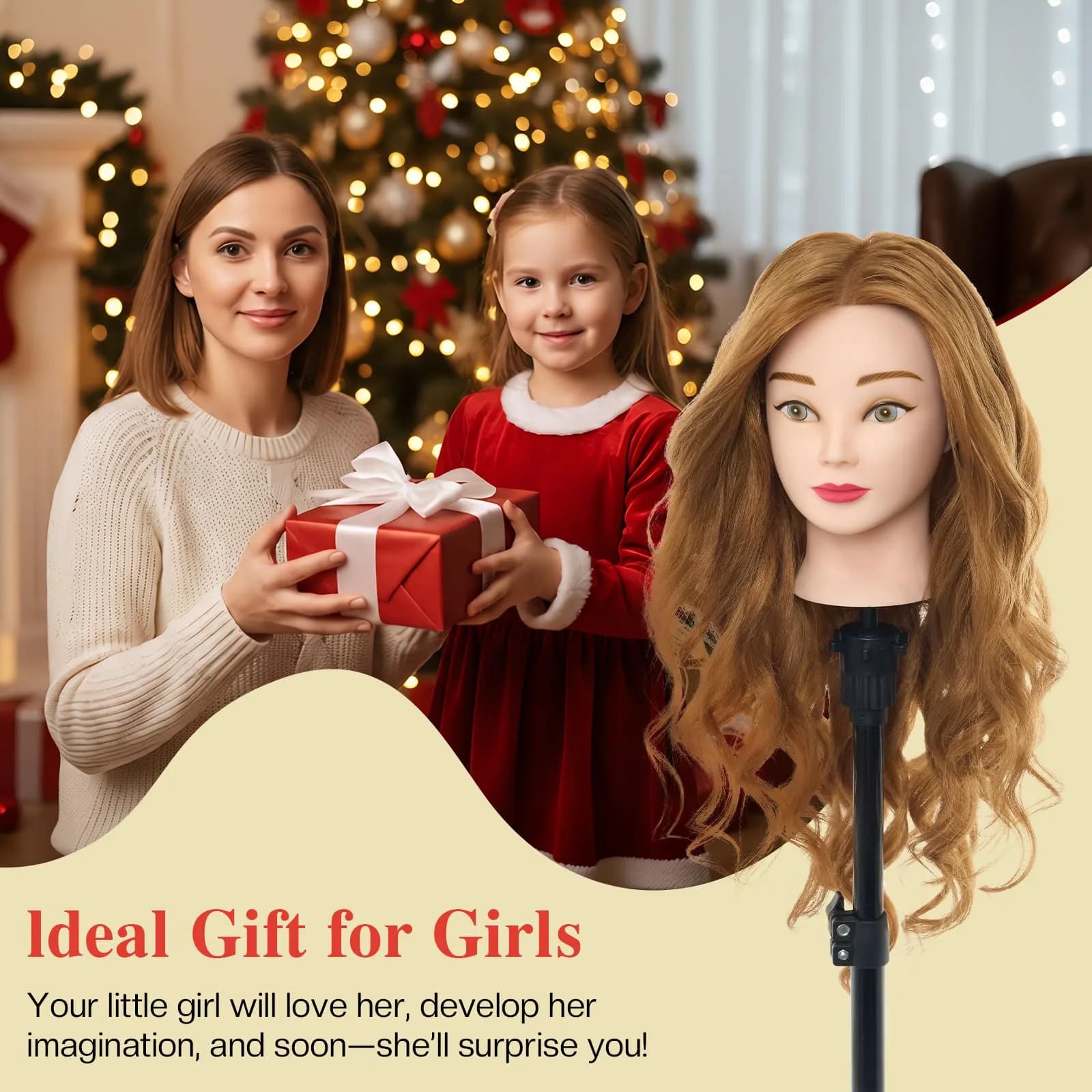 Neverland Beauty & Health Mannequin Head with 80% Human Hair 26 Inch | Salon & Cosmetology Practice thumbnail 9