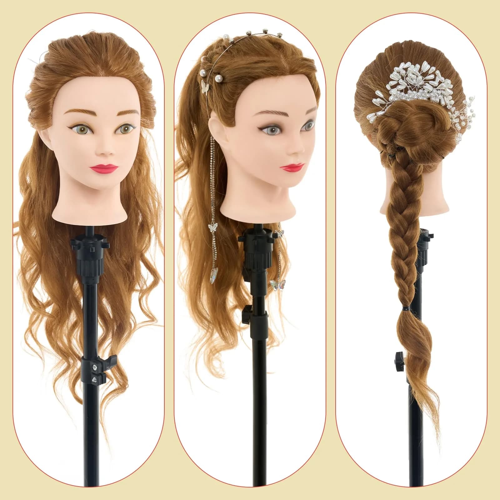 Neverland Beauty & Health Mannequin Head with 80% Human Hair 26 Inch | Salon & Cosmetology Practice thumbnail 4