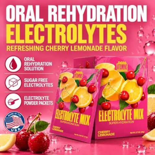 Dr. Price's Electrolytes Powder Packets, Cherry Lemonade | Sugar Free Hydration Support (70-120c) thumbnail 2