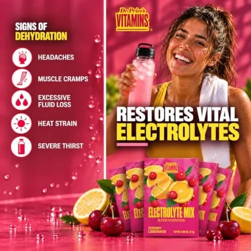Dr. Price's Electrolytes Powder Packets, Cherry Lemonade | Sugar Free Hydration Support (70-120c) thumbnail 3