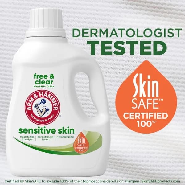 Arm & Hammer Sensitive Skin Free & Clear Liquid Laundry Detergent 975ml (33 fl oz) | Hypoallergenic Laundry Detergent - view 4