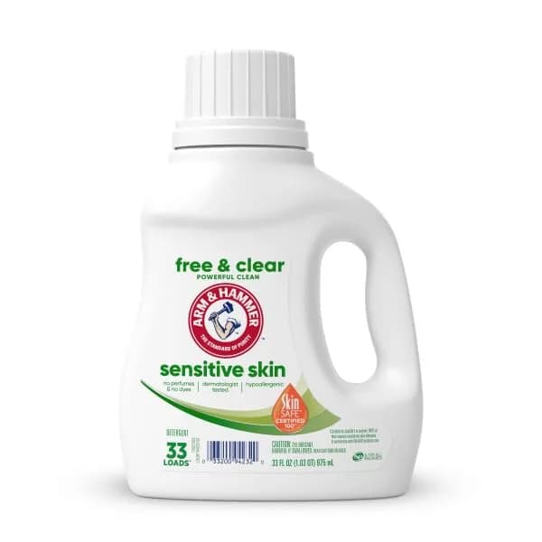 Arm & Hammer Sensitive Skin Free & Clear Liquid Laundry Detergent 975ml (33 fl oz) | Hypoallergenic Laundry Detergent - view 6