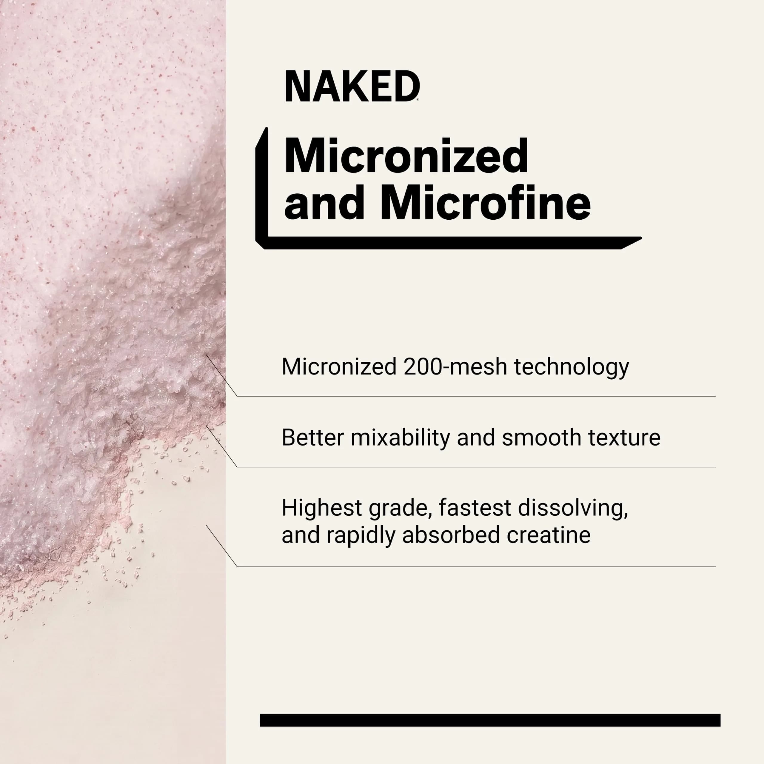 NAKED Strawberry Pure Micronized Creatine Monohydrate Stick Packs, Vegan, Non-GMO, Gluten Free, Soy Free, 45 Servings - view 4