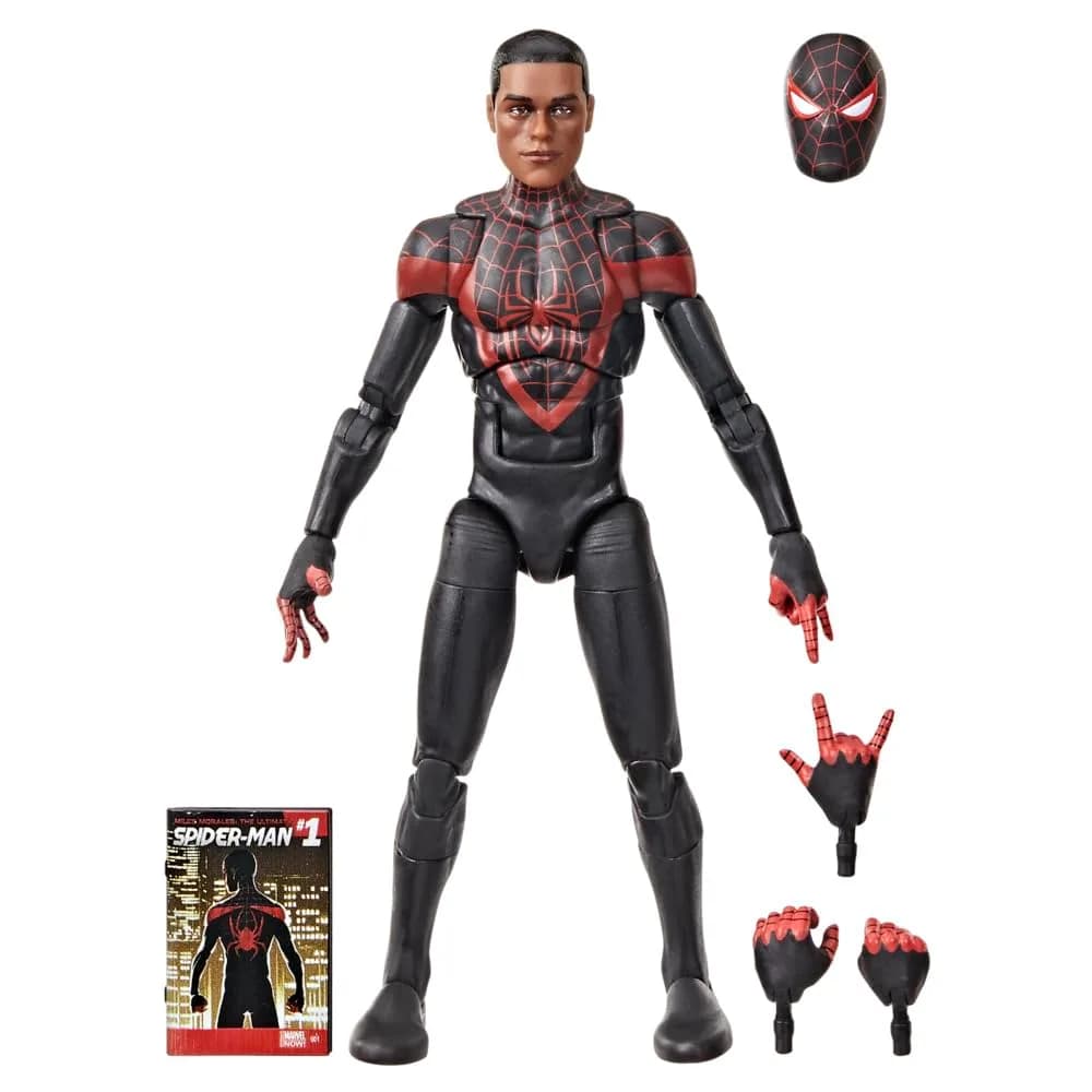 Hasbro Marvel Legends Ultimate Miles Morales Action Figure 6-inch (15.24 cm) | Comics-Inspired Collectible with Comic Accessory — Multicolor