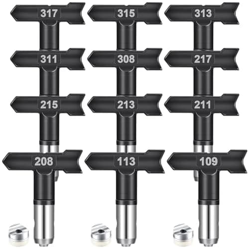 Zhengmy 12 Pcs Airless Paint Sprayer Tips Set 0.0109-0.0317 Inch Outlet | Reversible Spray Nozzles for Home & Industrial Painting thumbnail 1