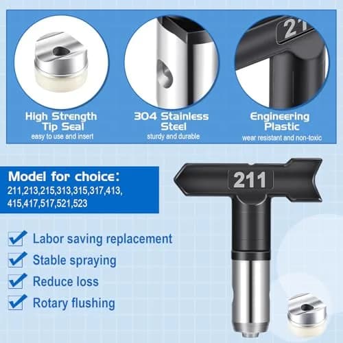 Zhengmy 12 Pcs Airless Paint Sprayer Tips Set 0.0109-0.0317 Inch Outlet | Reversible Spray Nozzles for Home & Industrial Painting thumbnail 2