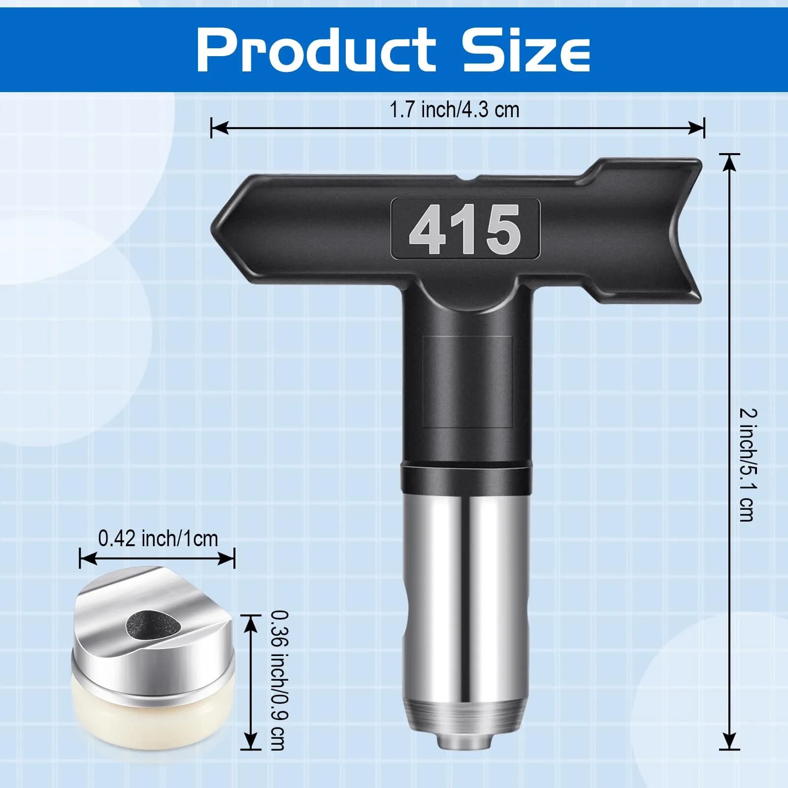 Zhengmy 12 Pcs Airless Paint Sprayer Nozzle Tips Set 413-623 | Reversible Spray Tips for Efficient Painting - view 3