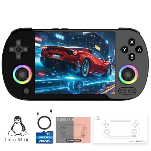Doriteney RG40XXH Retro Handheld Game Console 4.0-inch IPS Screen Linux System 64GB | 5000+ Games RGB Lighting thumbnail 1