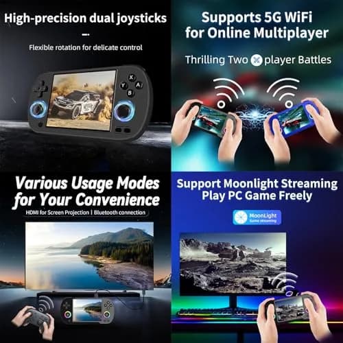 Doriteney RG40XXH Retro Handheld Game Console 4.0-inch IPS Screen Linux System 64GB | 5000+ Games RGB Lighting thumbnail 3