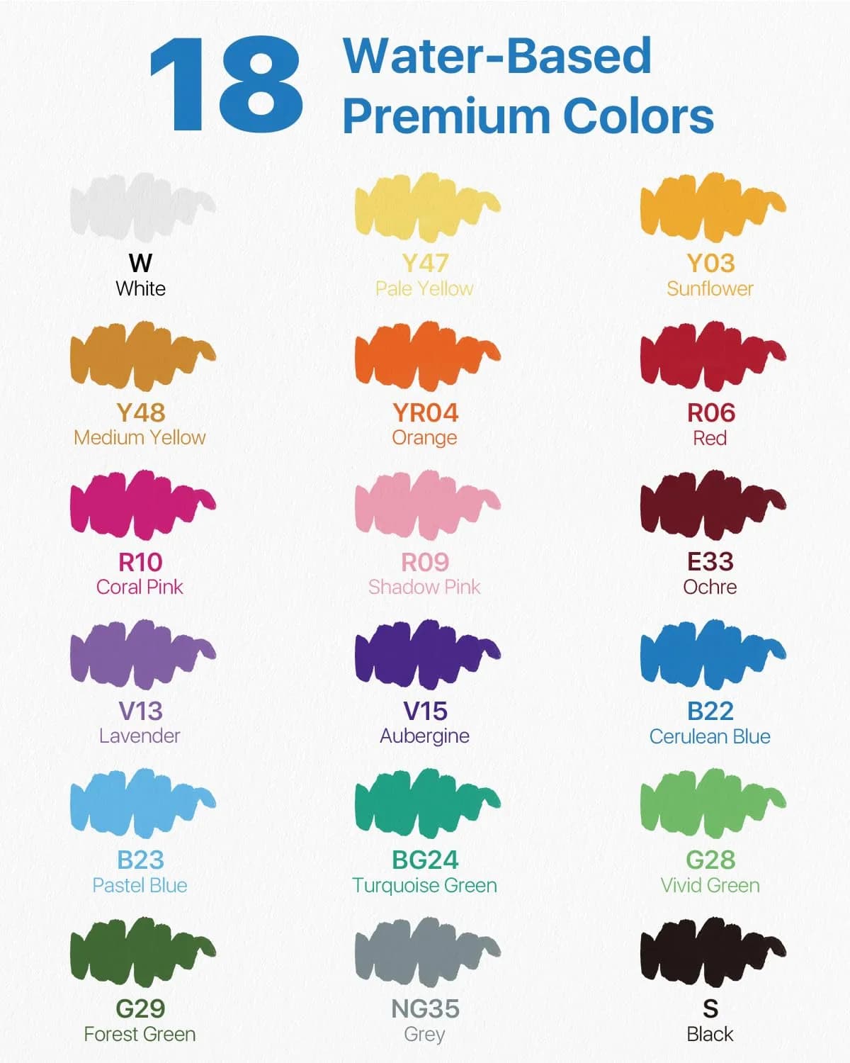 JusArt Acrylic Paint Markers Brush Tip 18 Colors, Automatic Ink Control | Water-Based, Non-Toxic, Waterproof - view 7
