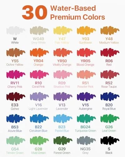 JusArt Acrylic Paint Markers Brush Tip 30 Colors, Automatic Ink Control | ASTM D4236 & EN71 Certified thumbnail 7