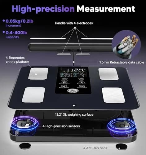 GE Smart Body Composition Analyzer Scale 2.05 kg (4.5 lb) | 50+ Metrics with FDA Approved Technology thumbnail 5