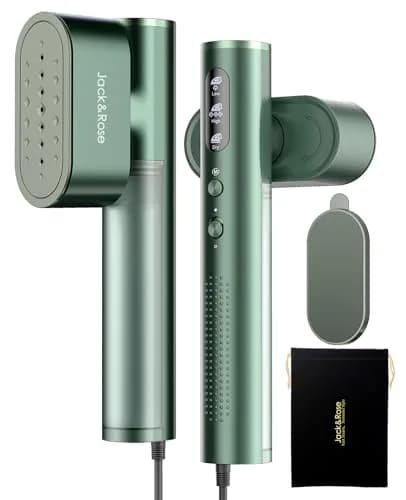 Jack & Rose Travel Steamer for Clothes | 100-220V Portable Iron & Steamer 15s Heat Up, 2-in-1, Large Ceramic Panel, Global & Europe thumbnail 1