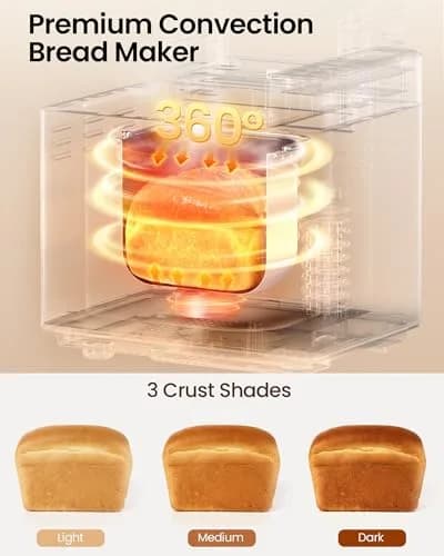 KOVIET 25‑in‑1 Bread Maker Machine 2lb | Automatic Dual Dispenser, Stainless Steel, 13-hr Delay Timer thumbnail 5