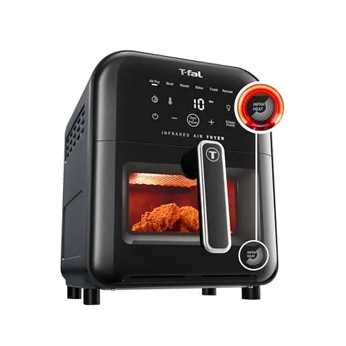 T-Fal Infrared Air Fryer 6 Qt | 7-in-1 Digital Touch Screen, No-Shake Technology, 1550W, Black thumbnail 1