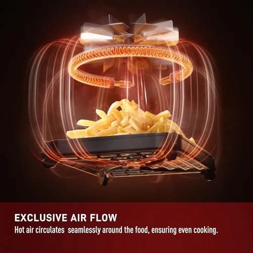 T-Fal Infrared Air Fryer 6 Qt | 7-in-1 Digital Touch Screen, No-Shake Technology, 1550W, Black thumbnail 4