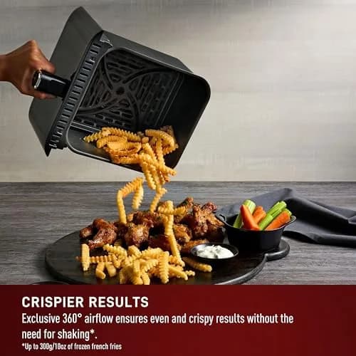 T-Fal Infrared Air Fryer 6 Qt | 7-in-1 Digital Touch Screen, No-Shake Technology, 1550W, Black thumbnail 5