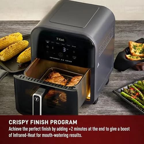 T-Fal Infrared Air Fryer 6 Qt | 7-in-1 Digital Touch Screen, No-Shake Technology, 1550W, Black thumbnail 7