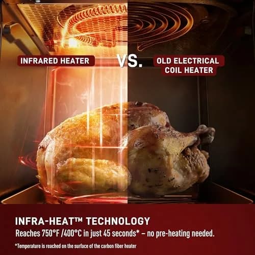 T-Fal Infrared Air Fryer 6 Qt | 7-in-1 Digital Touch Screen, No-Shake Technology, 1550W, Black thumbnail 3