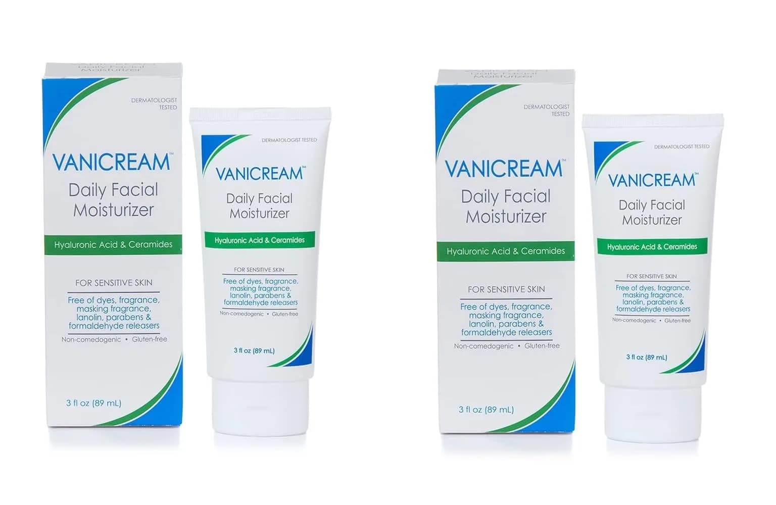 Vanicream Daily Facial Moisturizer 177ml (6 Fl Oz) Pack of 2 | For Sensitive Skin with Ceramides & Hyaluronic Acid