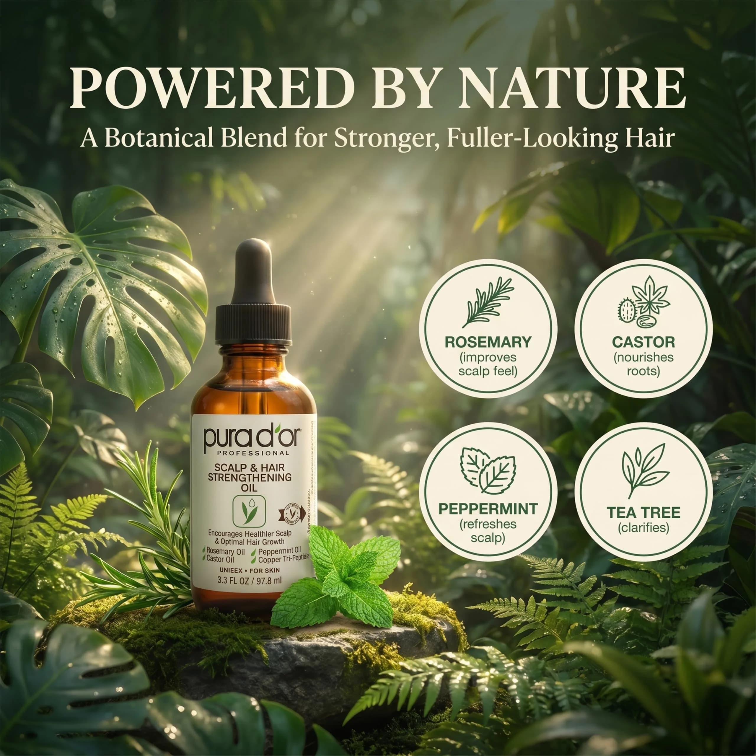 PURA D'OR Scalp & Hair Strengthening Oil 99ml (3.3 Fl Oz) | Ayurvedic Hair Growth & Breakage Reduction - view 6
