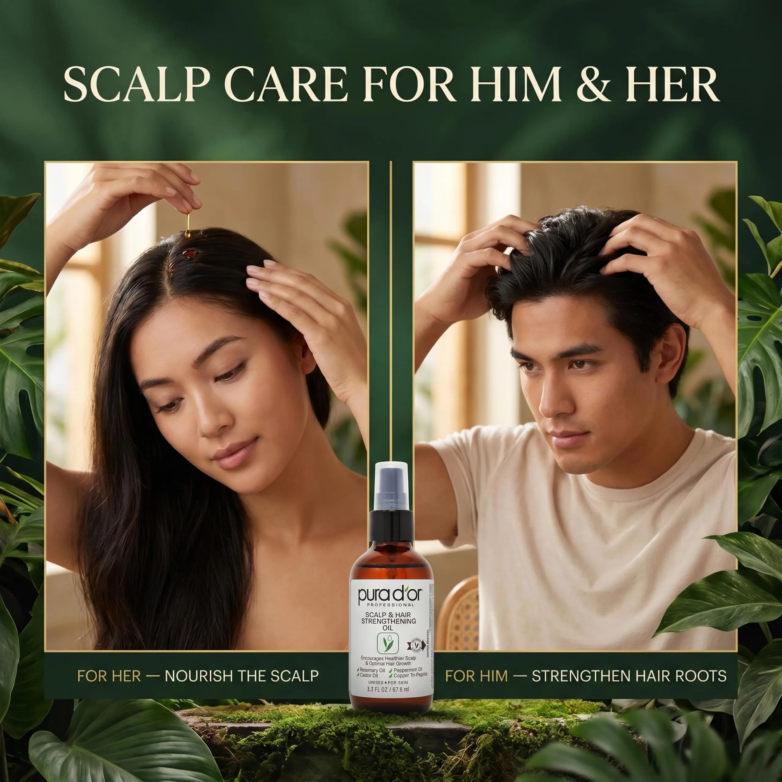 PURA D'OR Scalp & Hair Strengthening Oil 99ml (3.3 Fl Oz) | Ayurvedic Hair Growth & Breakage Reduction - view 8