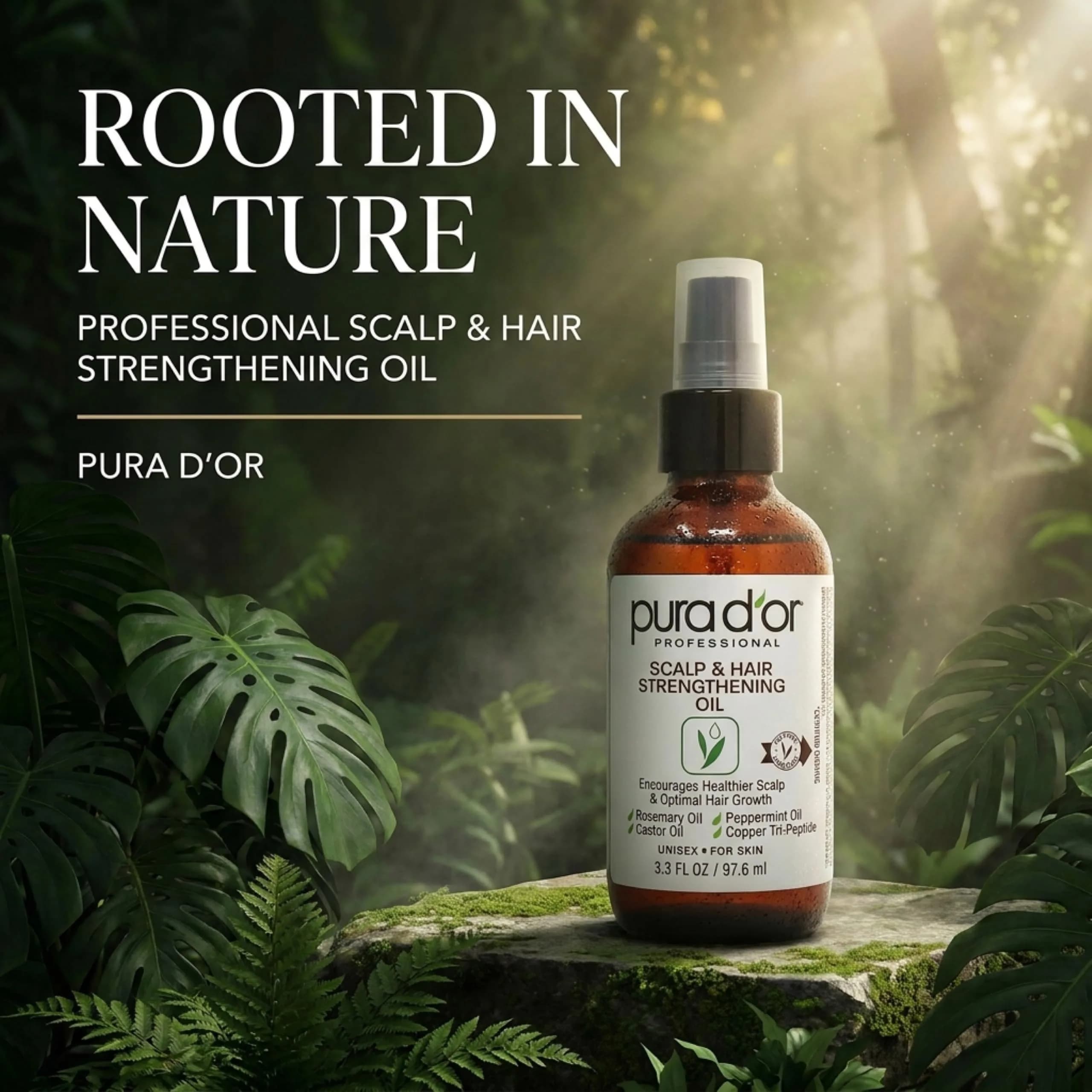 PURA D'OR Scalp & Hair Strengthening Oil 99ml (3.3 Fl Oz) | Ayurvedic Hair Growth & Breakage Reduction - view 2