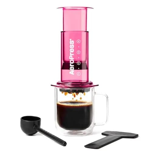 AeroPress Clear Pink Coffee Press | Portable 3-in-1 Brew Tech, Shatterproof Tritan, 10oz thumbnail 1