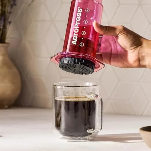 AeroPress Clear Pink Coffee Press | Portable 3-in-1 Brew Tech, Shatterproof Tritan, 10oz thumbnail 5