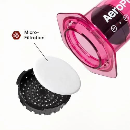 AeroPress Clear Pink Coffee Press | Portable 3-in-1 Brew Tech, Shatterproof Tritan, 10oz thumbnail 3