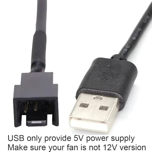 Gebildet 3pcs USB to 3pin/4pin PWM 5V USB Sleeve Fan Power Adapter Cable with USB Fan Governor Speed Control Knob ON/Off Switch | 12-inch copper cable thumbnail 5